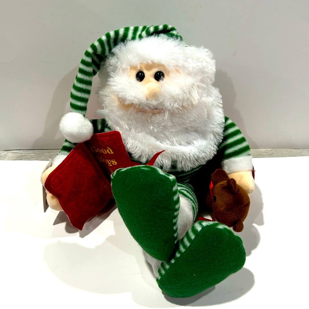 Chantilly Lane Musical Sentimental Santa Plush